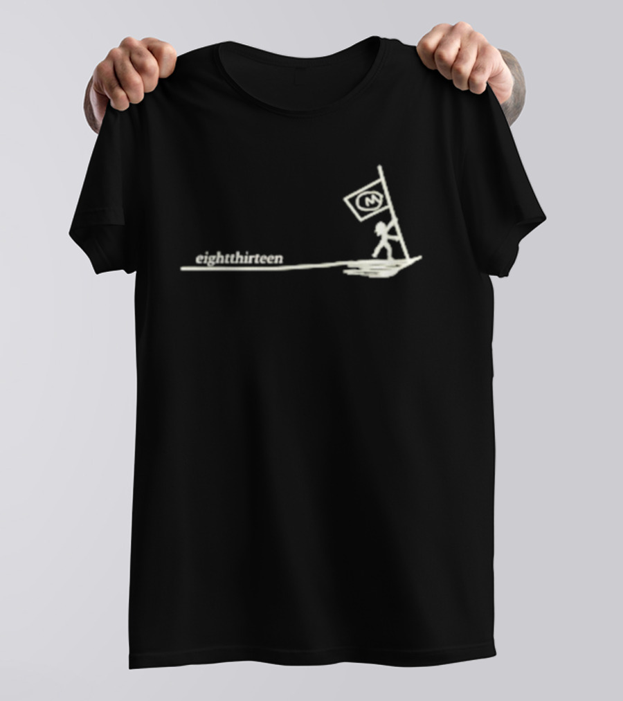 EightThirteen Stick Figure Carrying Flag Icon T-Shirt