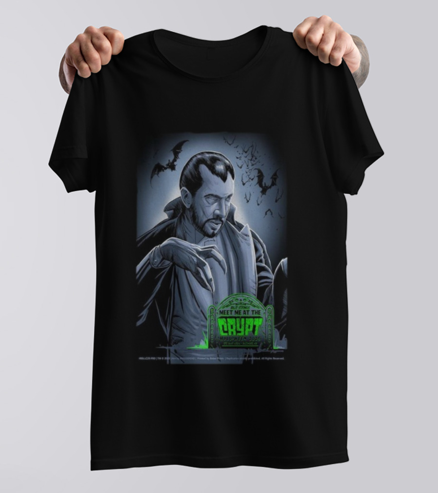 Billy Strings Meet Me At The Crypt Halloween 2025 Baltimore MD Dracula Vampire Bats Retro Horror T-Shirt
