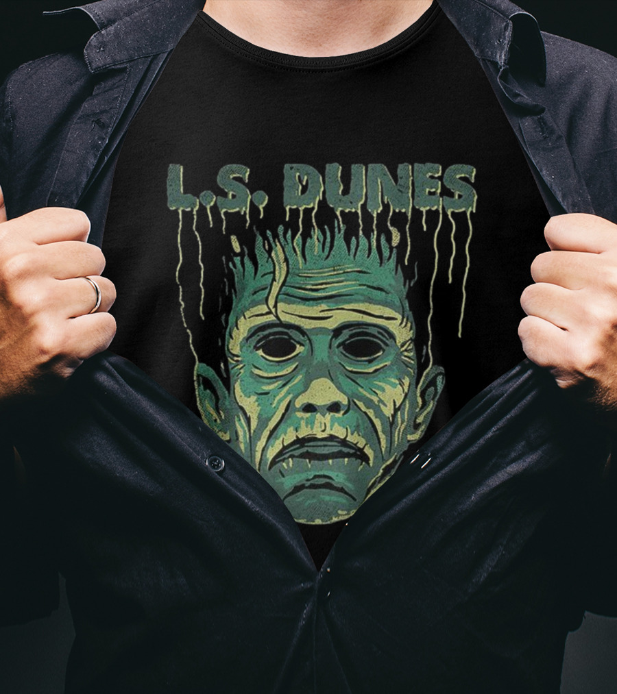L.S. Dunes Frankenstein Halloween Monster Face T-Shirt