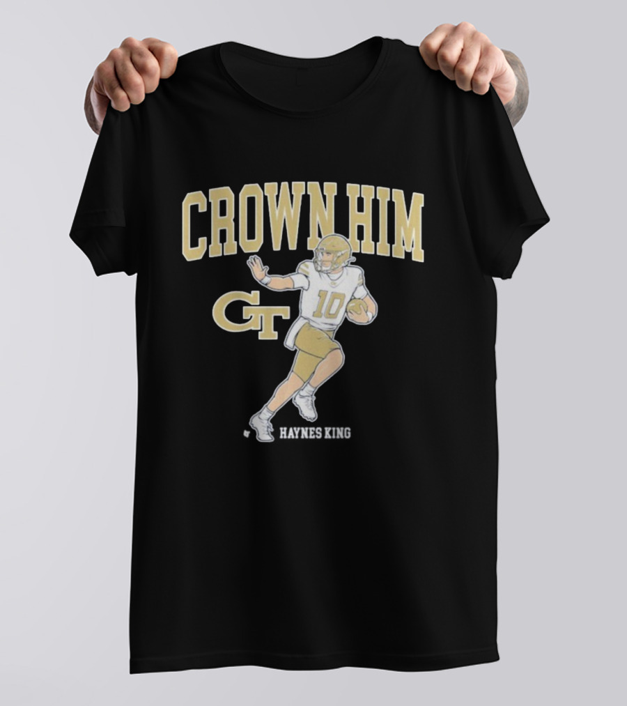 Crown Him GT 10 Georgia Tech Yellow Jackets Football T-Shirt