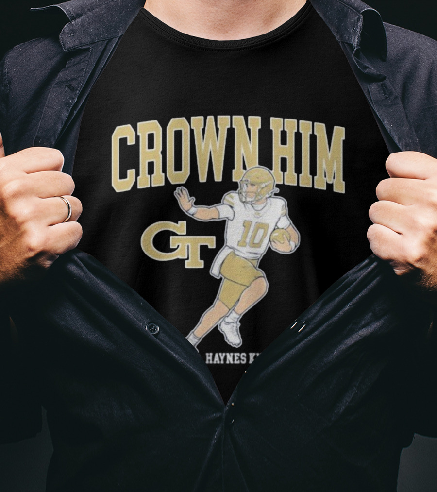 Crown Him GT 10 Georgia Tech Yellow Jackets Football T-Shirt