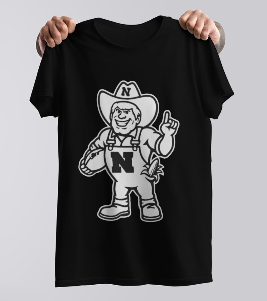 Nebraska Cornhuskers Herbie Husker Mascot Coach Matt Rhule Football T-Shirt