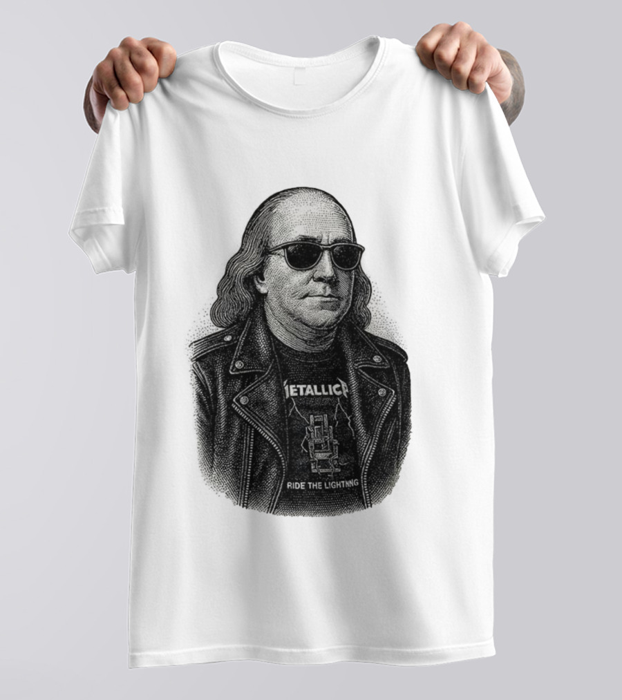 Ben Franklin Metallica Ride The Lightning T-Shirt