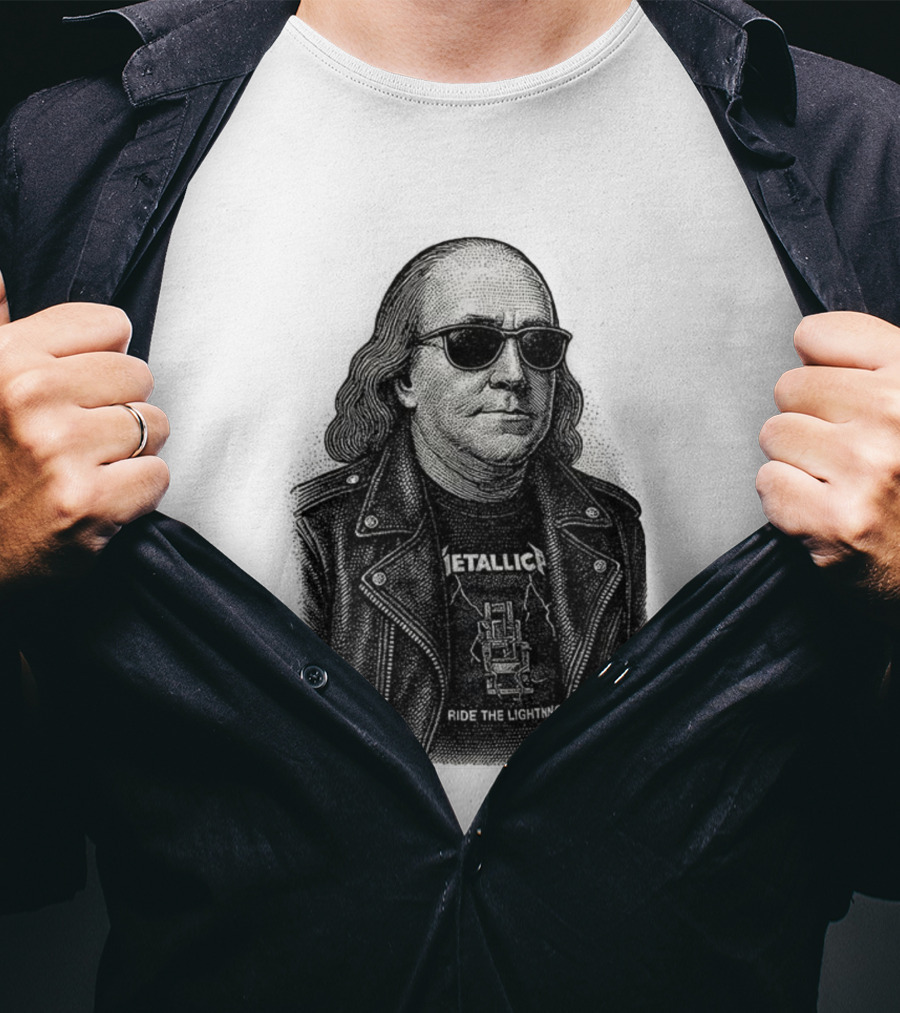 Ben Franklin Metallica Ride The Lightning T-Shirt