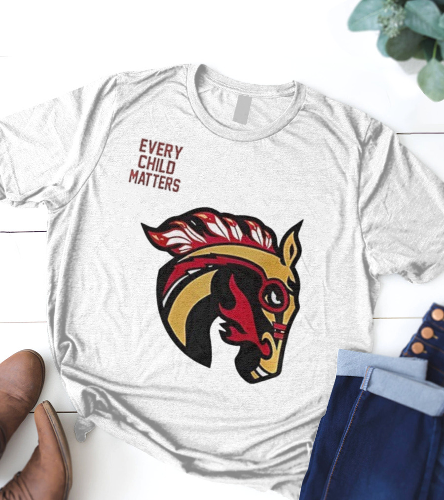 Calgary Wranglers Indigenous Heritage Every Child Matters Chinki Goodstoney T-Shirt
