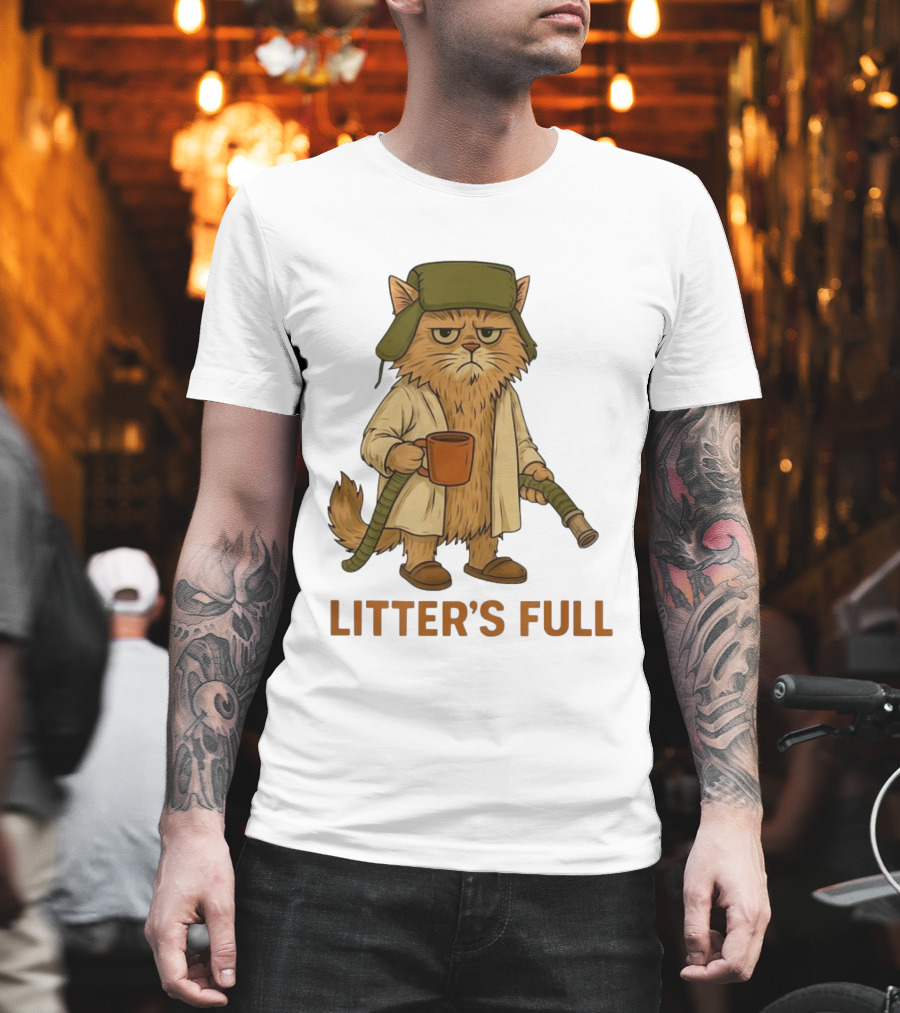 Litter’s Full Cat Coffee And Hose Hat T-Shirt