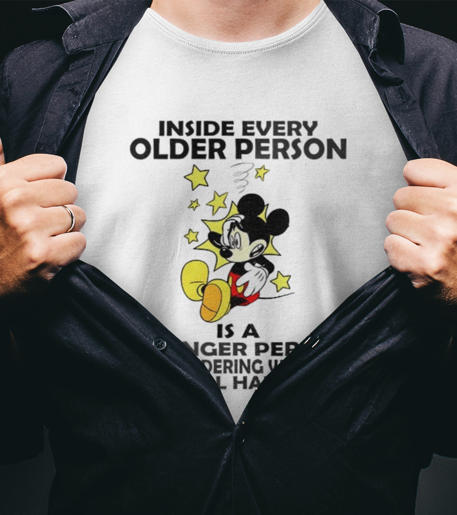 Mickey Younger Person Wondering What The Hell Happened Stars T-Shirt