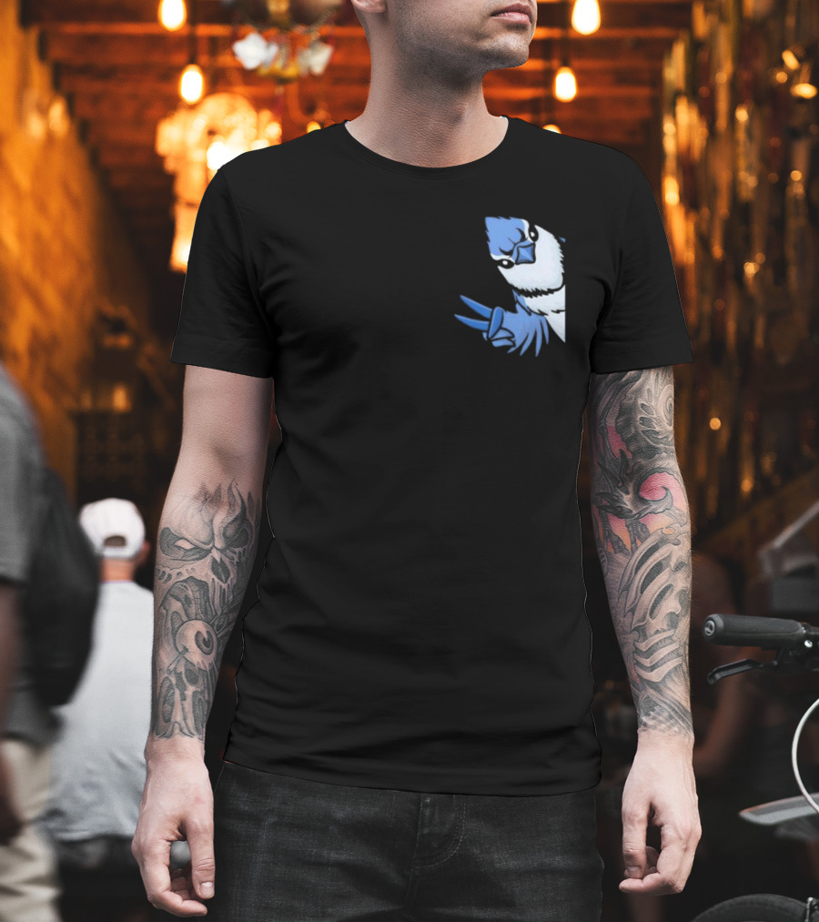 Blue Jay Cyanocitta Cristata Peace Gesture T-Shirt