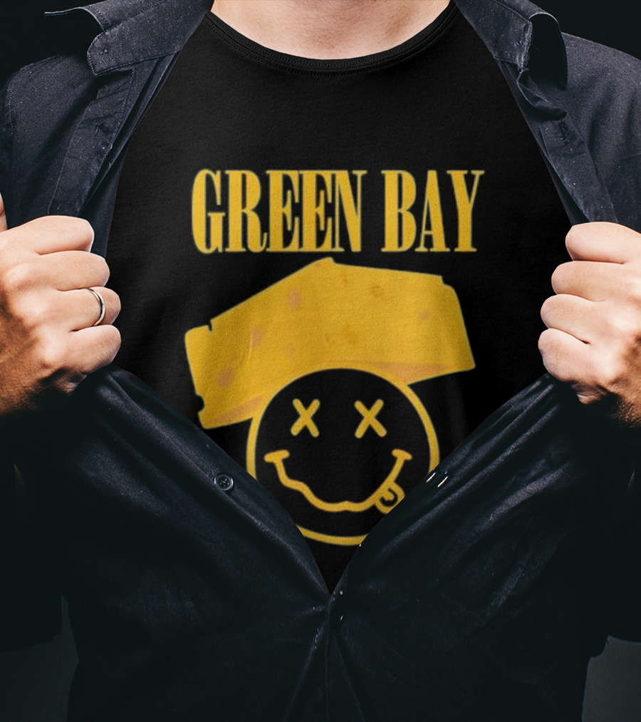 Green Bay Cheesehead Smiley Face T-Shirt