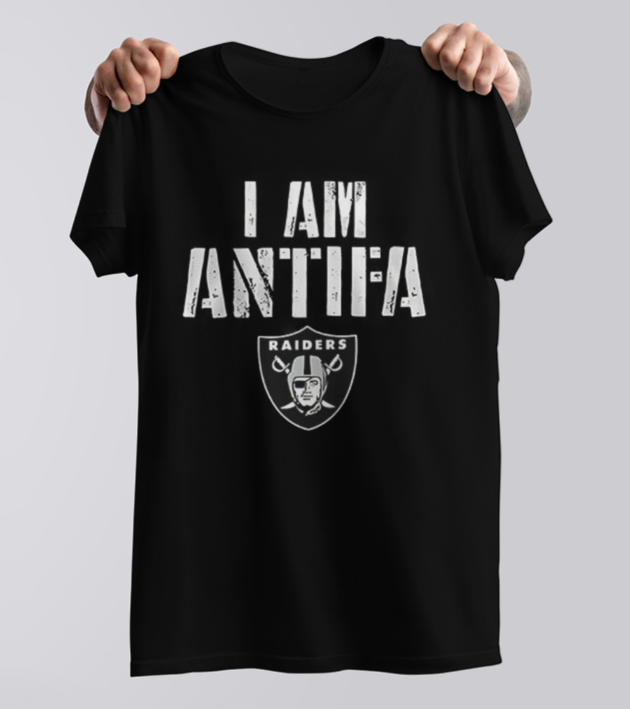 Las Vegas Raiders I Am Antifa Against Fascism T-Shirt