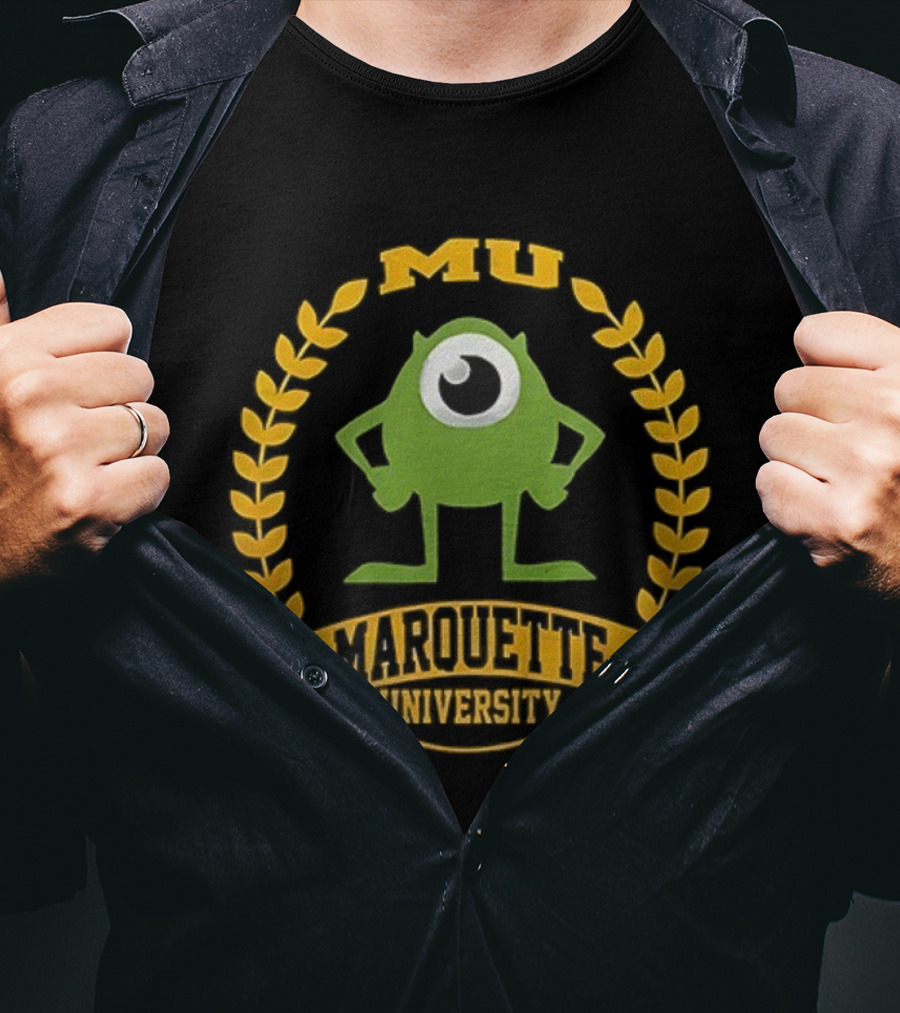 Marquette University Monsters University Collaboration Mike Wazowski Character Icon T-Shirt