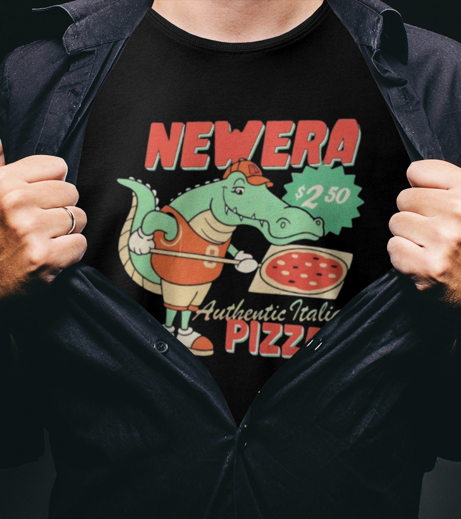 New Era Authentic Italian Pizza Crocodile Character $2.50 T-Shirt