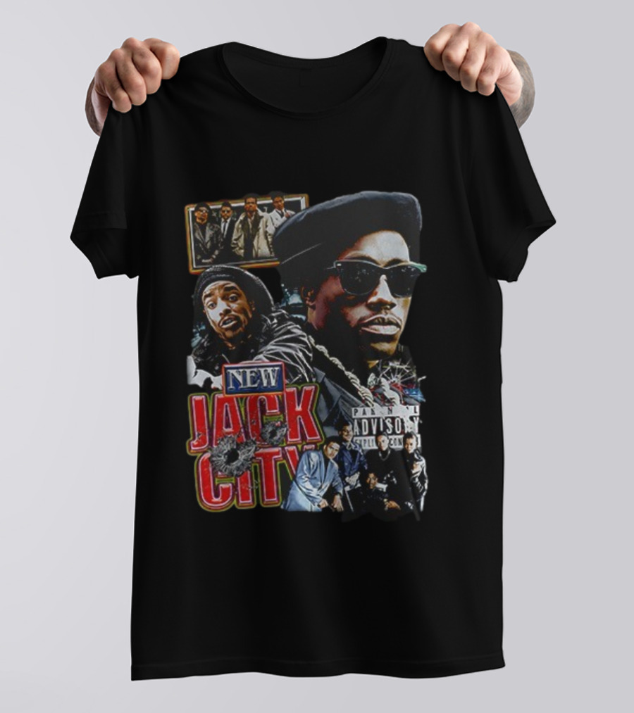 New Jack City Vintage Style Parental Advisory Explicit Content 90s Crime Drama Retro Fashion T-Shirt