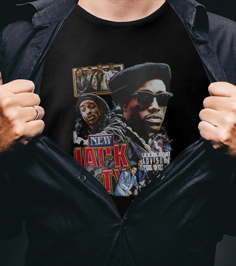New Jack City Vintage Style Parental Advisory Explicit Content 90s Crime Drama Retro Fashion T-Shirt