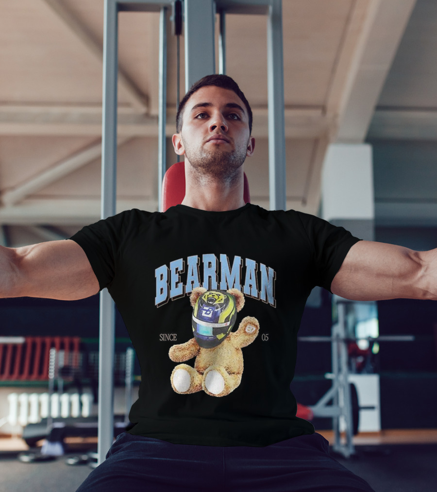Bearman Teddy With F1 Racing Helmet T-Shirt