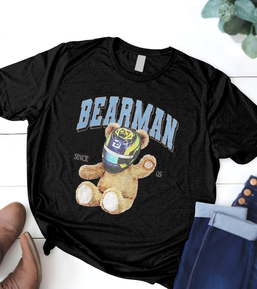 Bearman Teddy With F1 Racing Helmet T-Shirt