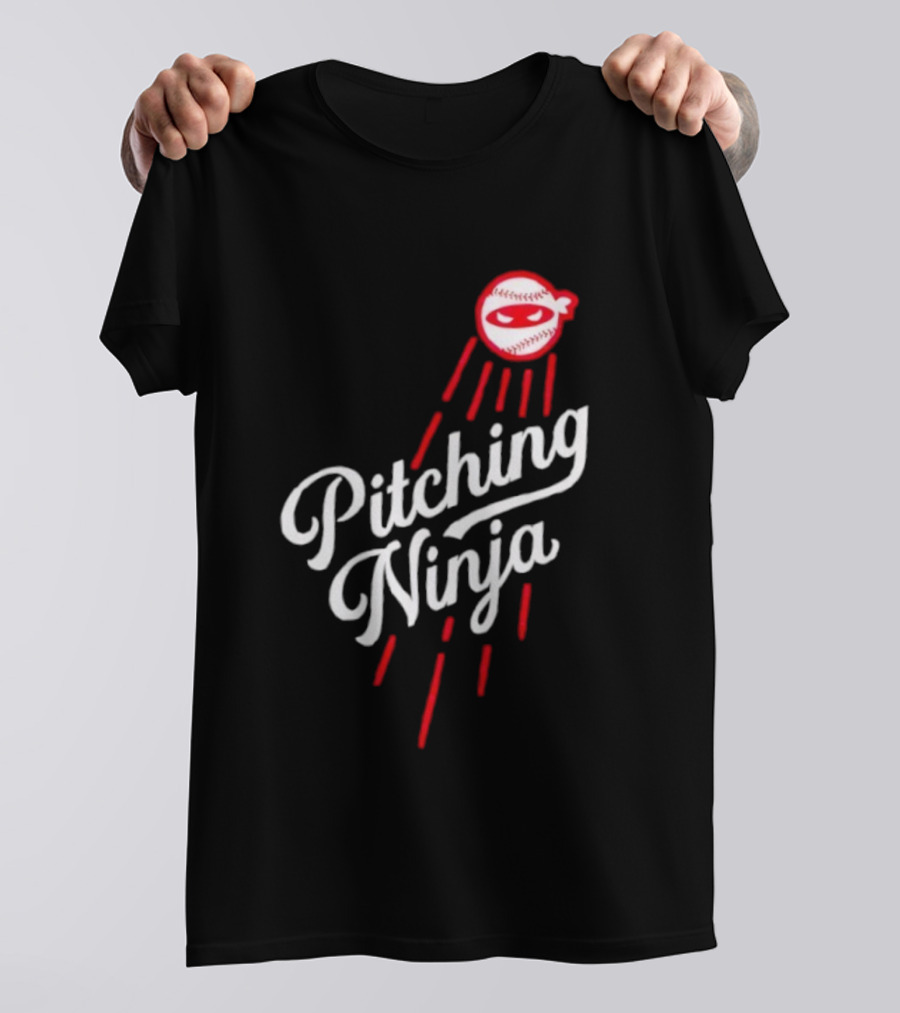 Pitching Ninja Baseball Ninja Los Angeles Dodgers MLB T-Shirt