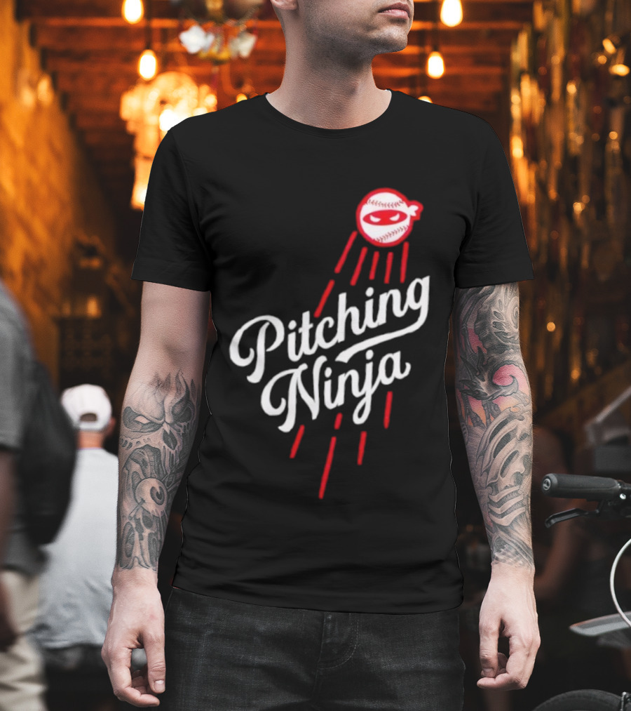 Pitching Ninja Baseball Ninja Los Angeles Dodgers MLB T-Shirt
