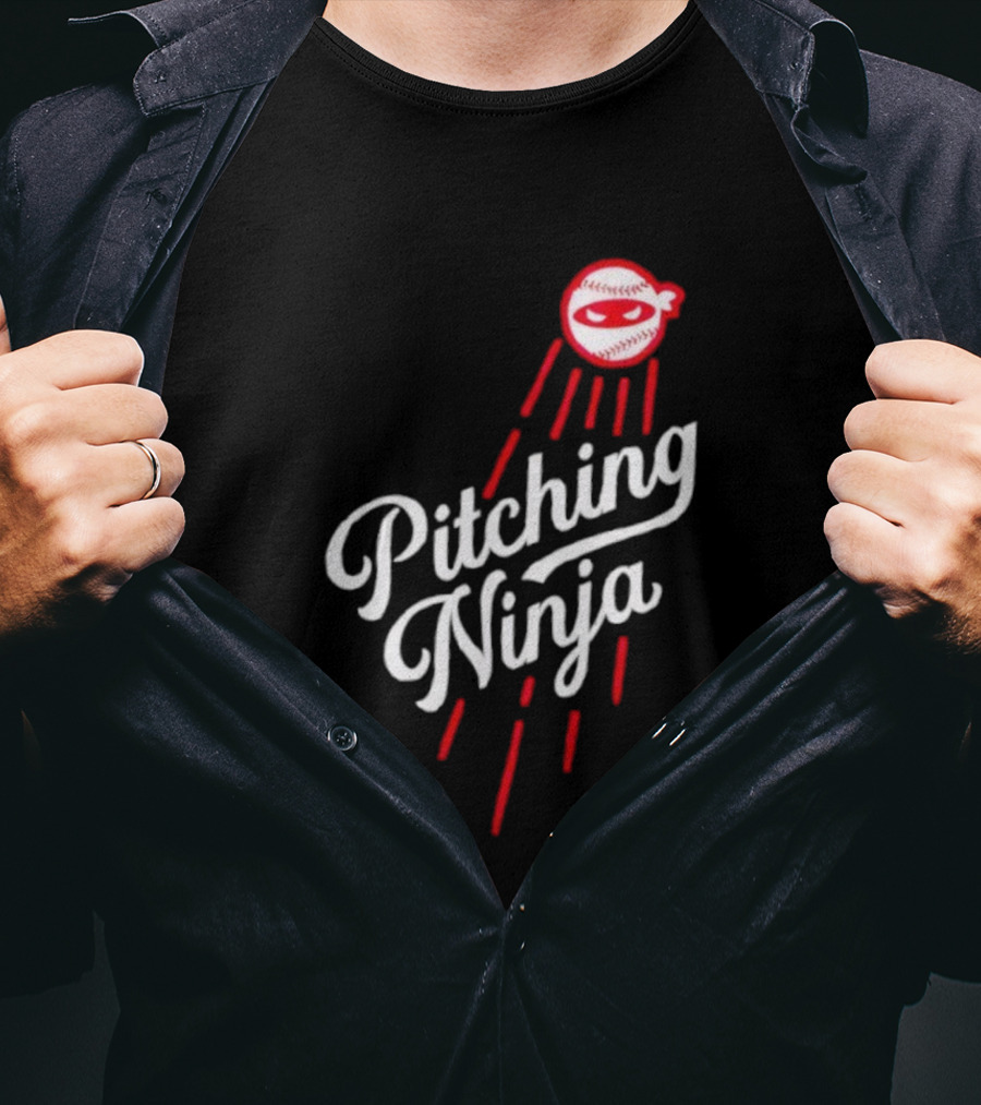 Pitching Ninja Baseball Ninja Los Angeles Dodgers MLB T-Shirt