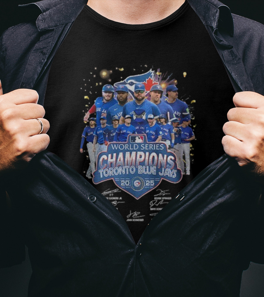 World Series Champions Toronto Blue Jays 2025 MLB Baseball Team Celebration T-Shirt