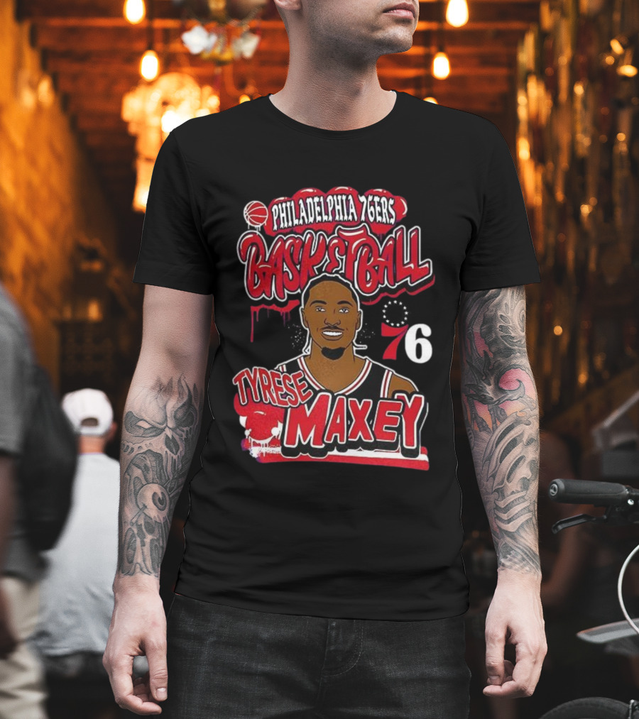 Philadelphia 76ers Basketball Tyrese Maxey 76 T-Shirt