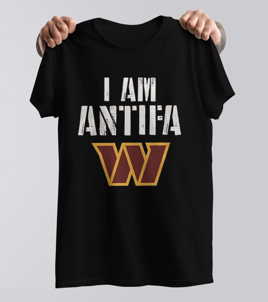 I AM ANTIFA Washington Commanders Against Fascism T-Shirt