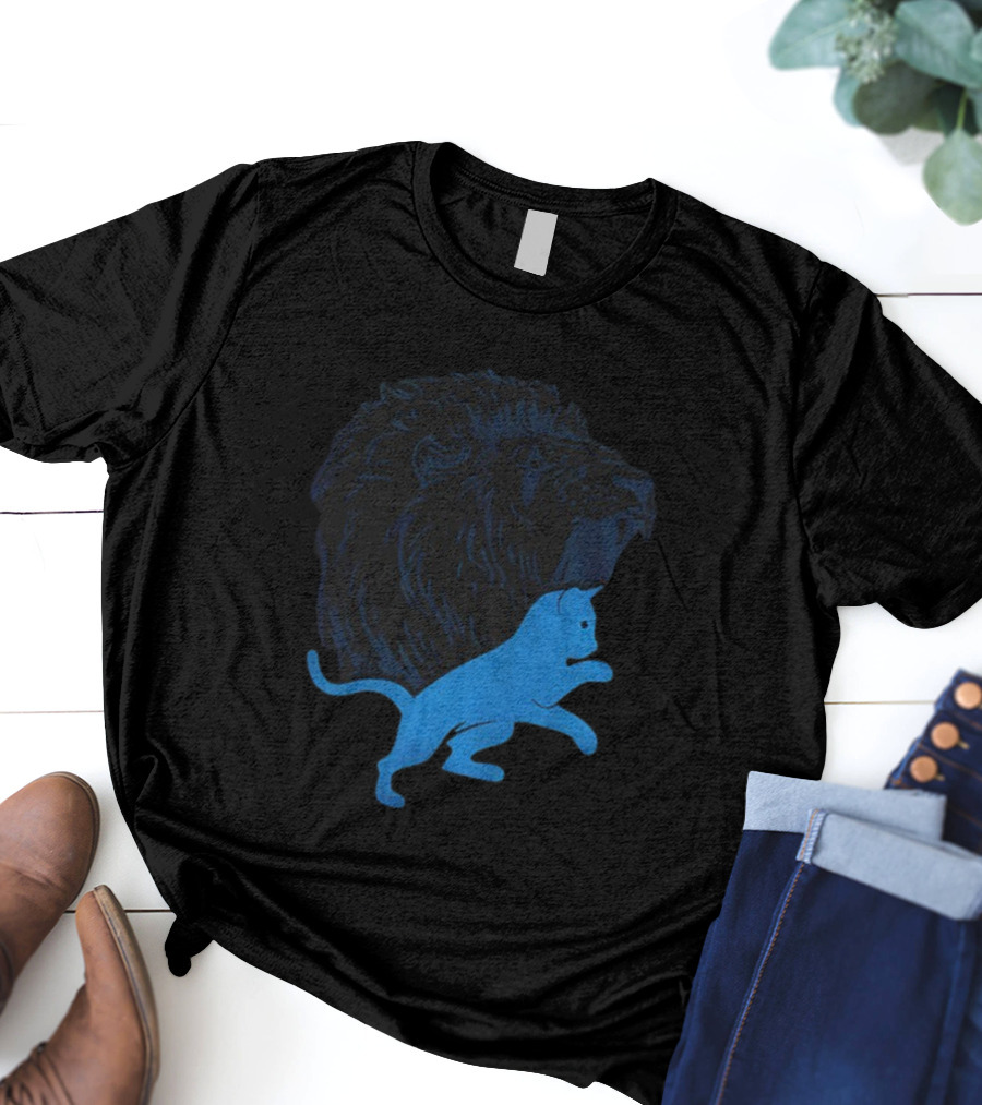 Detroit Lions National Cat Day NFL Football 2025 Iconic Lion And Cat T-Shirt