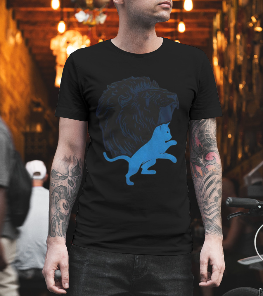 Detroit Lions National Cat Day NFL Football 2025 Iconic Lion And Cat T-Shirt