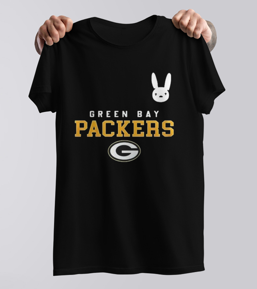 Bad Bunny X Green Bay Packers Collaboration With Iconic Bunny Motif T-Shirt