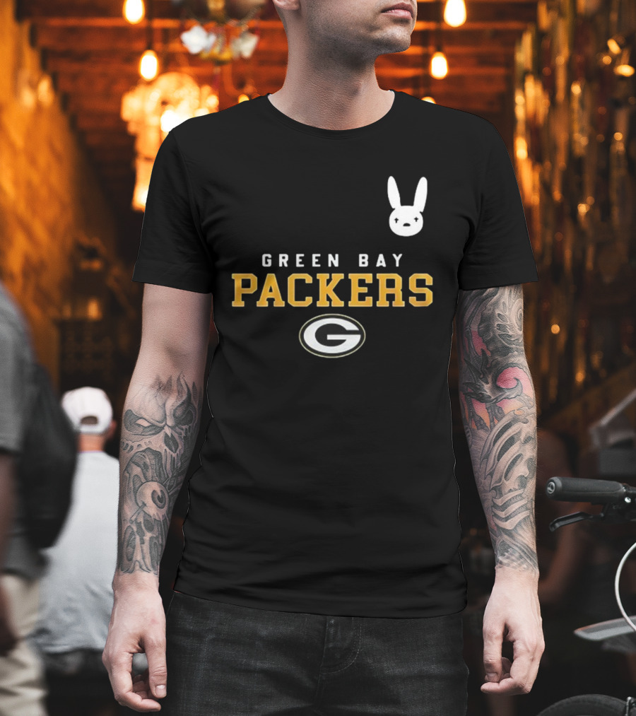 Bad Bunny X Green Bay Packers Collaboration With Iconic Bunny Motif T-Shirt