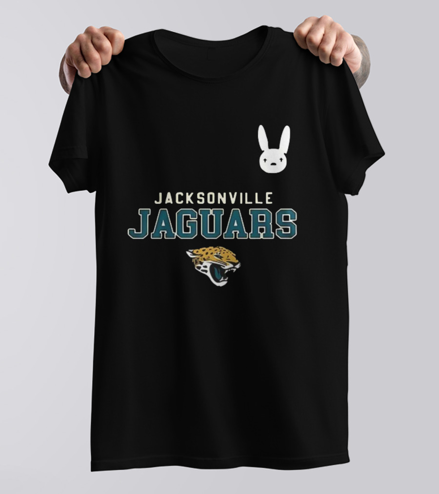 DTMF Bad Bunny Jacksonville Jaguars Collaboration With Mascot And Logo T-Shirt