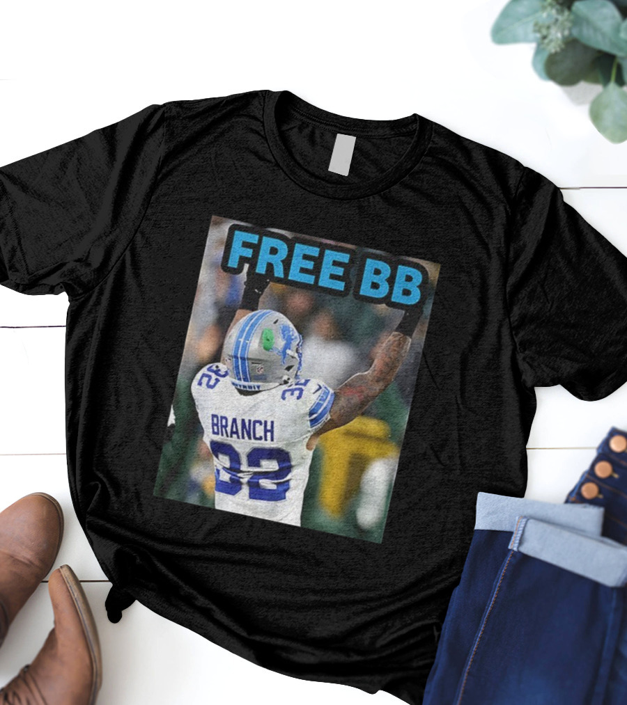 Free BB Brian Branch 32 Detroit Lions Football Fan Gear T-Shirt
