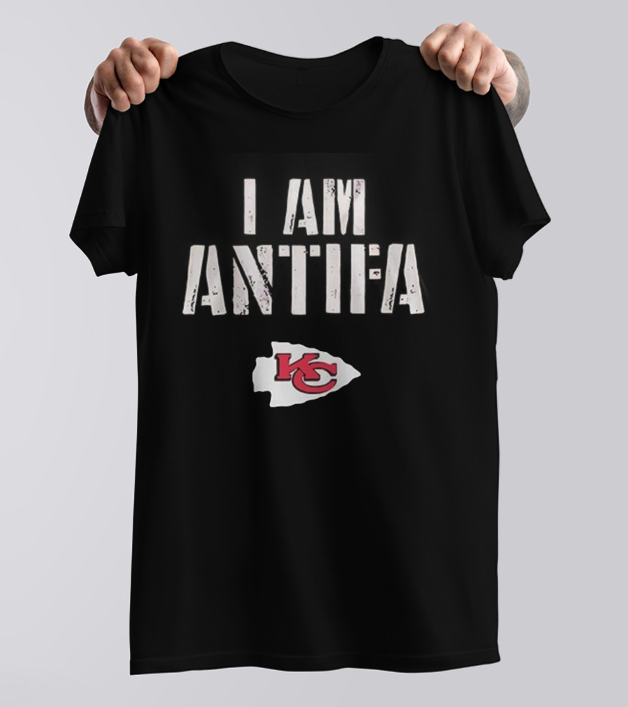 Kansas City Chiefs I Am Antifa Against Fascism KC Arrowhead T-Shirt