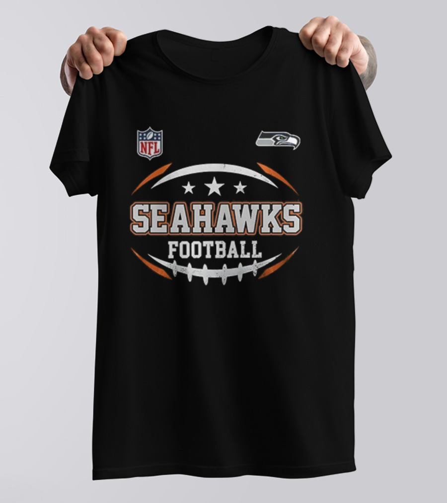 Seattle Seahawks NFL Football Harley Davidson Motorcycle Fan Gear T-Shirt