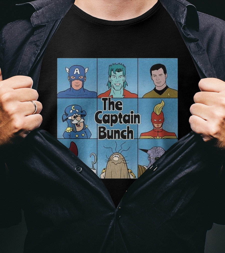 The Captain Bunch The Brady Bunch Cartoon Characters Inspired Design T-Shirt