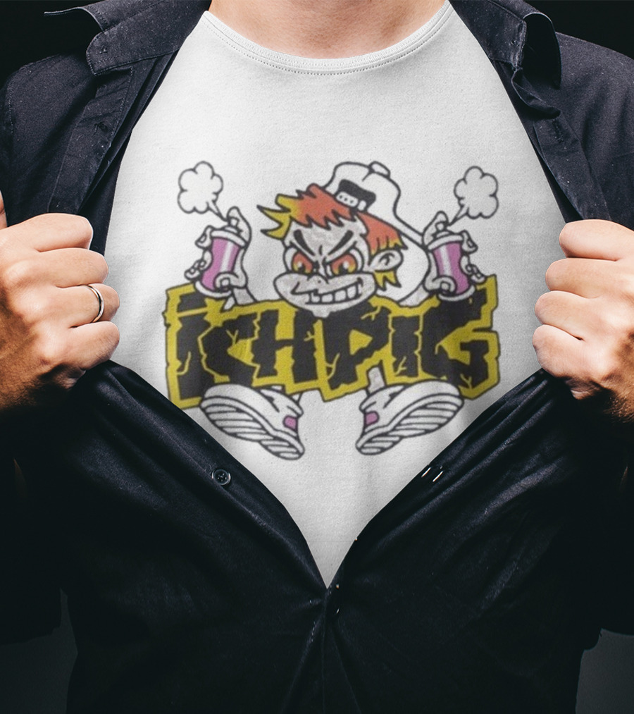 ICH-PIG Aeroboy Graffiti Character Streetwear Collection T-Shirt