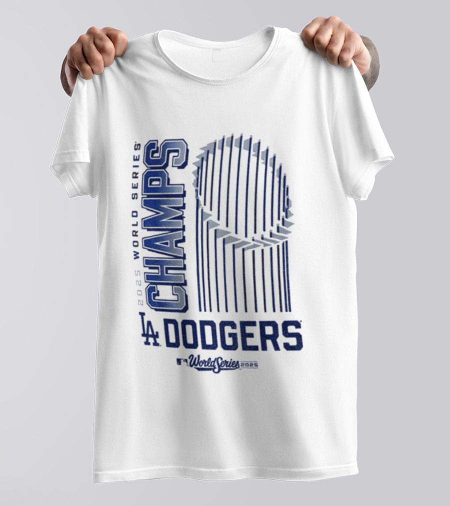 Los Angeles Dodgers 2025 World Series Champs Trophy Logo T-Shirt
