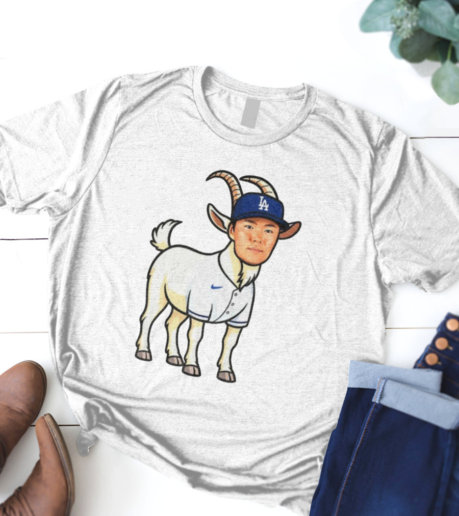 Los Angeles Dodgers Yoshinobu Yamamoto Goat MVP LA Cap T-Shirt