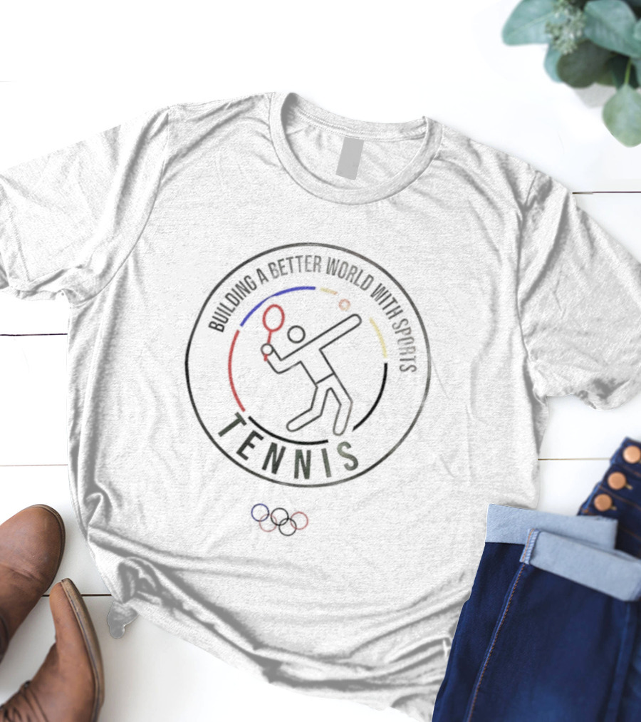 Building A Better World With Sports Olympic Tennis Pictogram T-Shirt