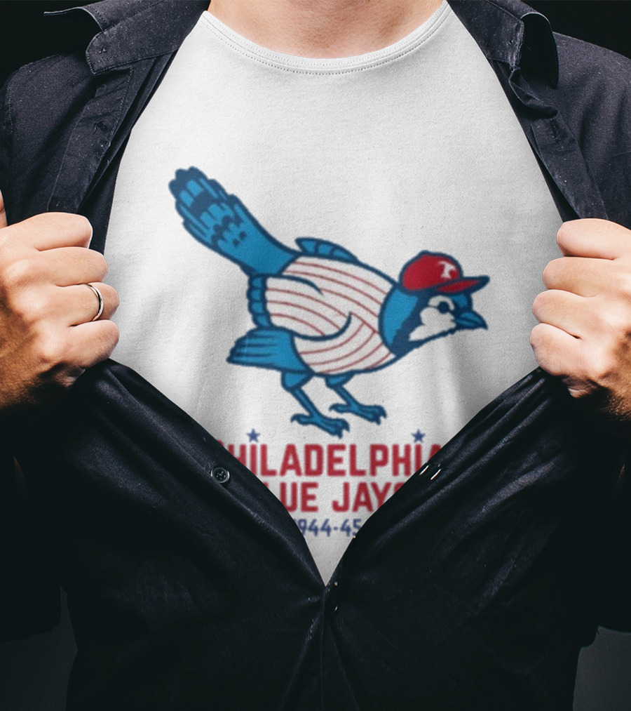 Philadelphia Blue Jays 1944-1945 Mascot Collaboration Phillies Blue Jays T-Shirt
