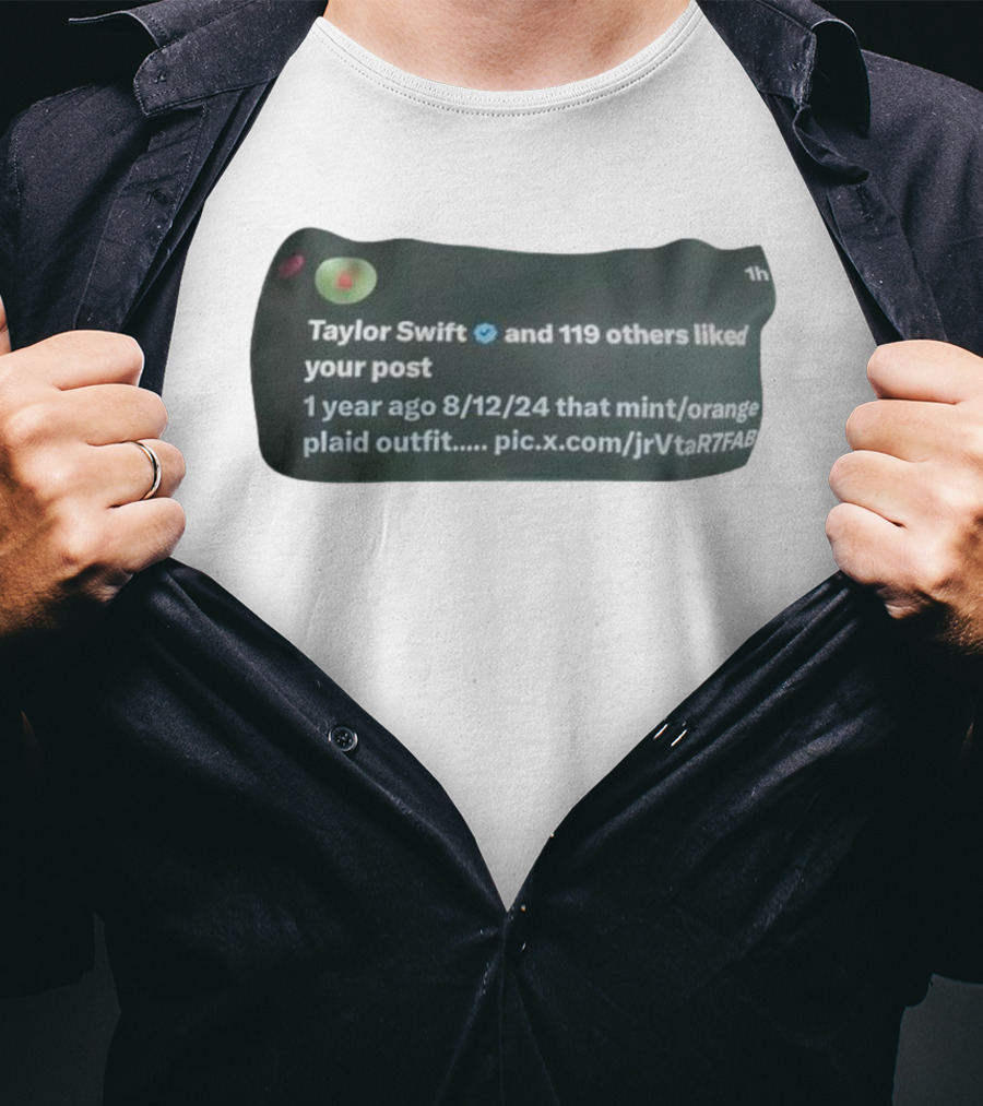 Taylor Swift And 119 Others Liked Your Post 1 Year Ago 8/12/24 Mint Orange Plaid Outfit T-Shirt