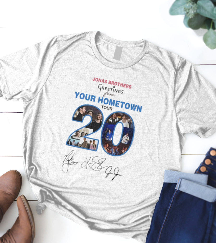 Jonas Brothers Greetings From Your Hometown Tour 2025 20 Signature T-Shirt