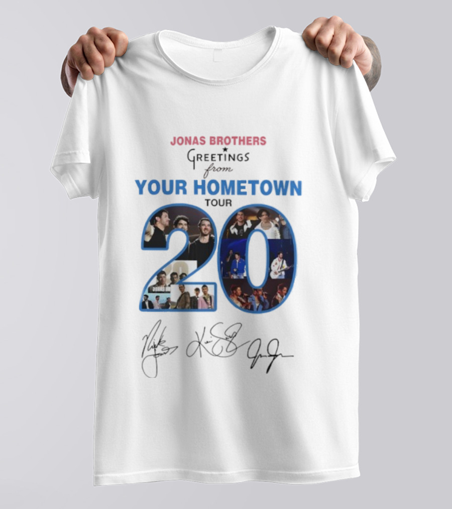 Jonas Brothers Greetings From Your Hometown Tour 2025 20 Signature T-Shirt