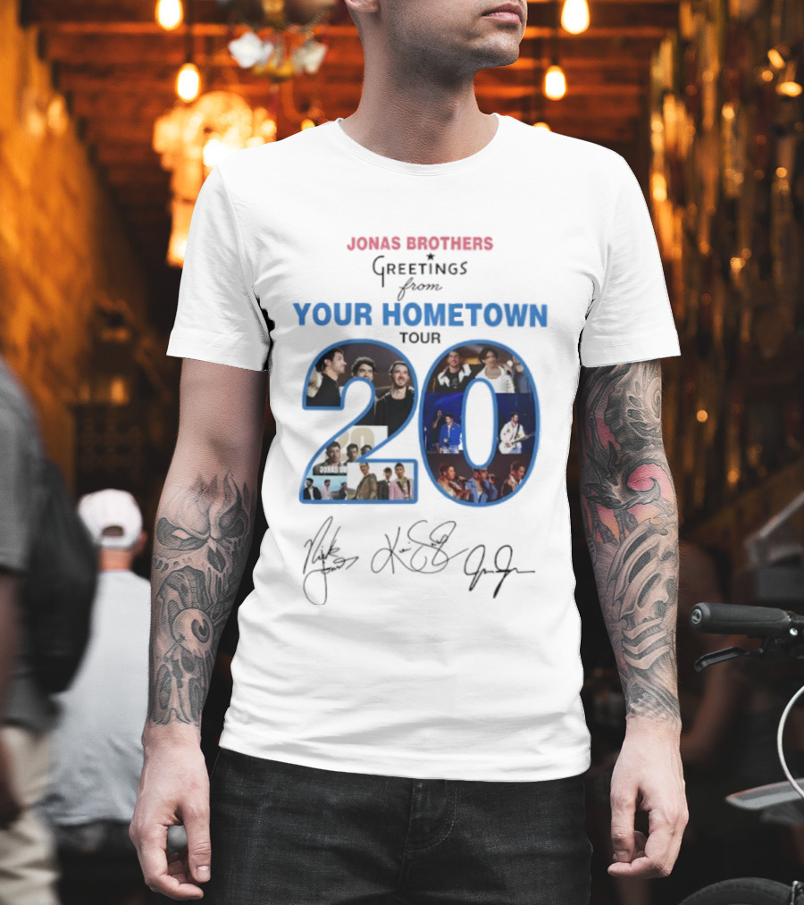 Jonas Brothers Greetings From Your Hometown Tour 2025 20 Signature T-Shirt