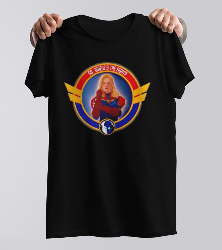 Carol Danvers Captain Marvel So Where’s The Fight Iconic Hero Symbol T-Shirt