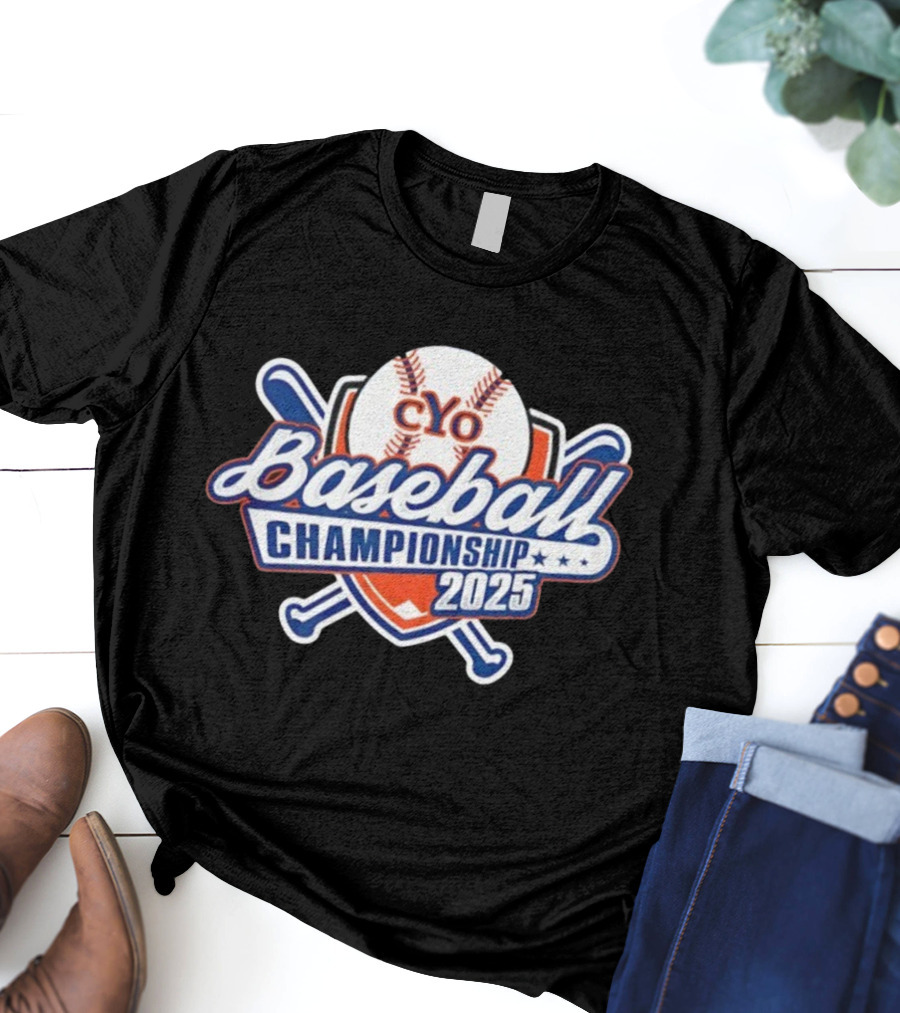 CYO Baseball Championship 2025 Bat And Ball Tournament Shield T-Shirt