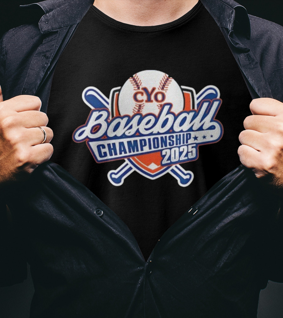 CYO Baseball Championship 2025 Bat And Ball Tournament Shield T-Shirt