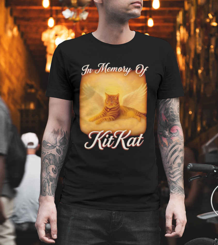In Memory Of Kit Kat Angel Wings Halo Pet Cat Memorial T-Shirt
