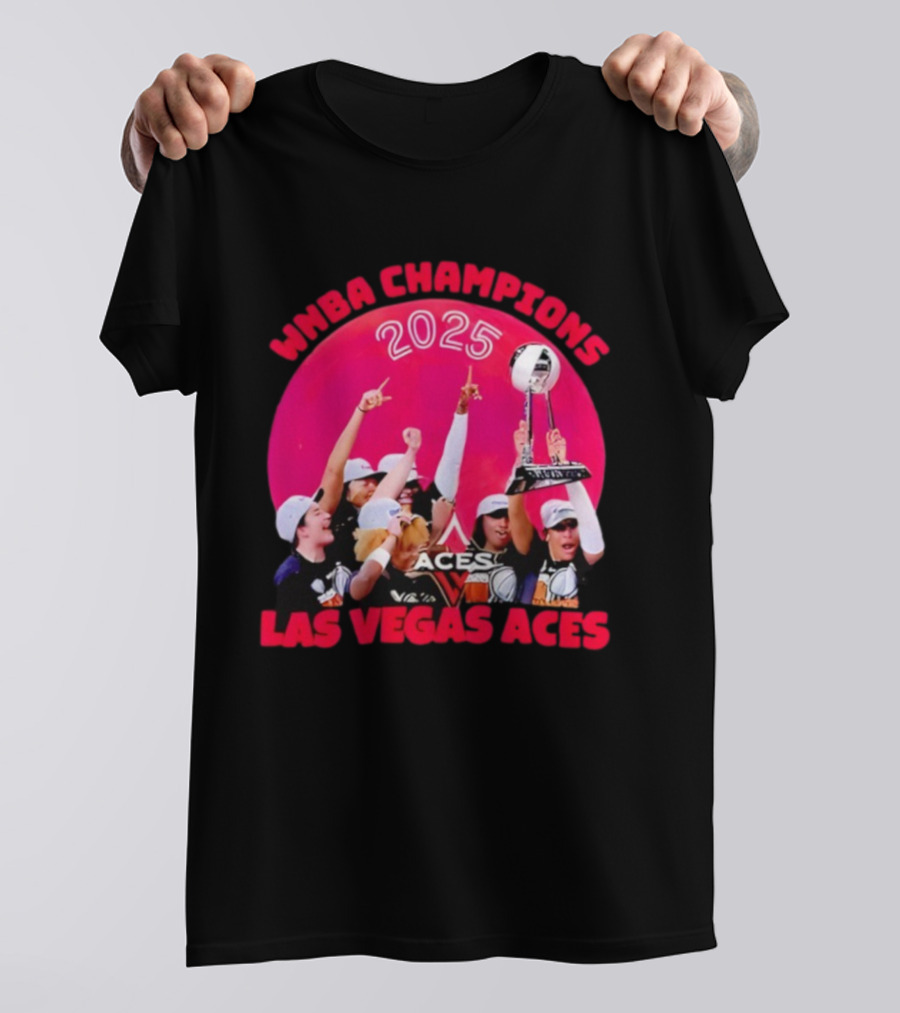 WNBA Champions 2025 Las Vegas Aces Pink Moon Celebration T-Shirt