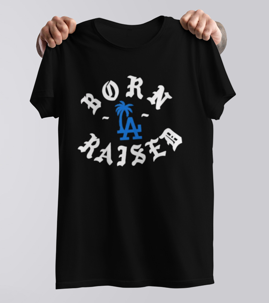 Born Raised LA Dodgers California Palm Tree Logo T-Shirt